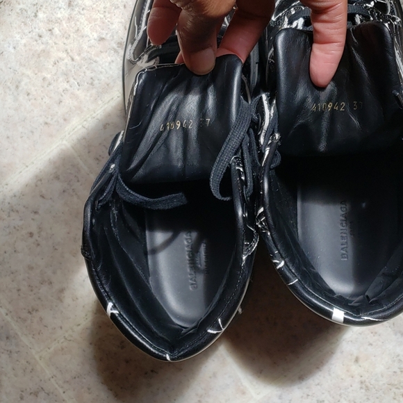 BALENCIAGA SPLAT HIGH TOP LEATHER SNEAKERS - Picture 7 of 16